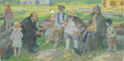 Эскиз картины (Ленин и крестьяне)