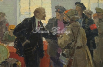 Ленин среди солдат и матросов (эскиз 1)