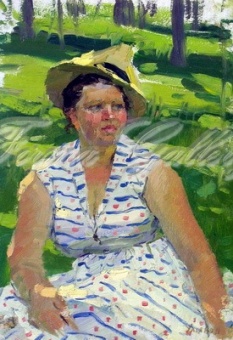 Портрет женщины в соломенной шляпе